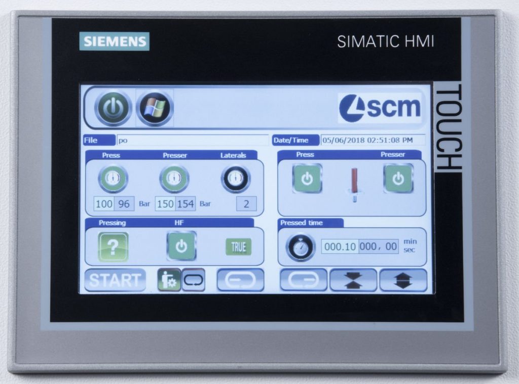 Control panel, автоматический горячий пресс с плоскими плитами SCM sergiani gsl-a